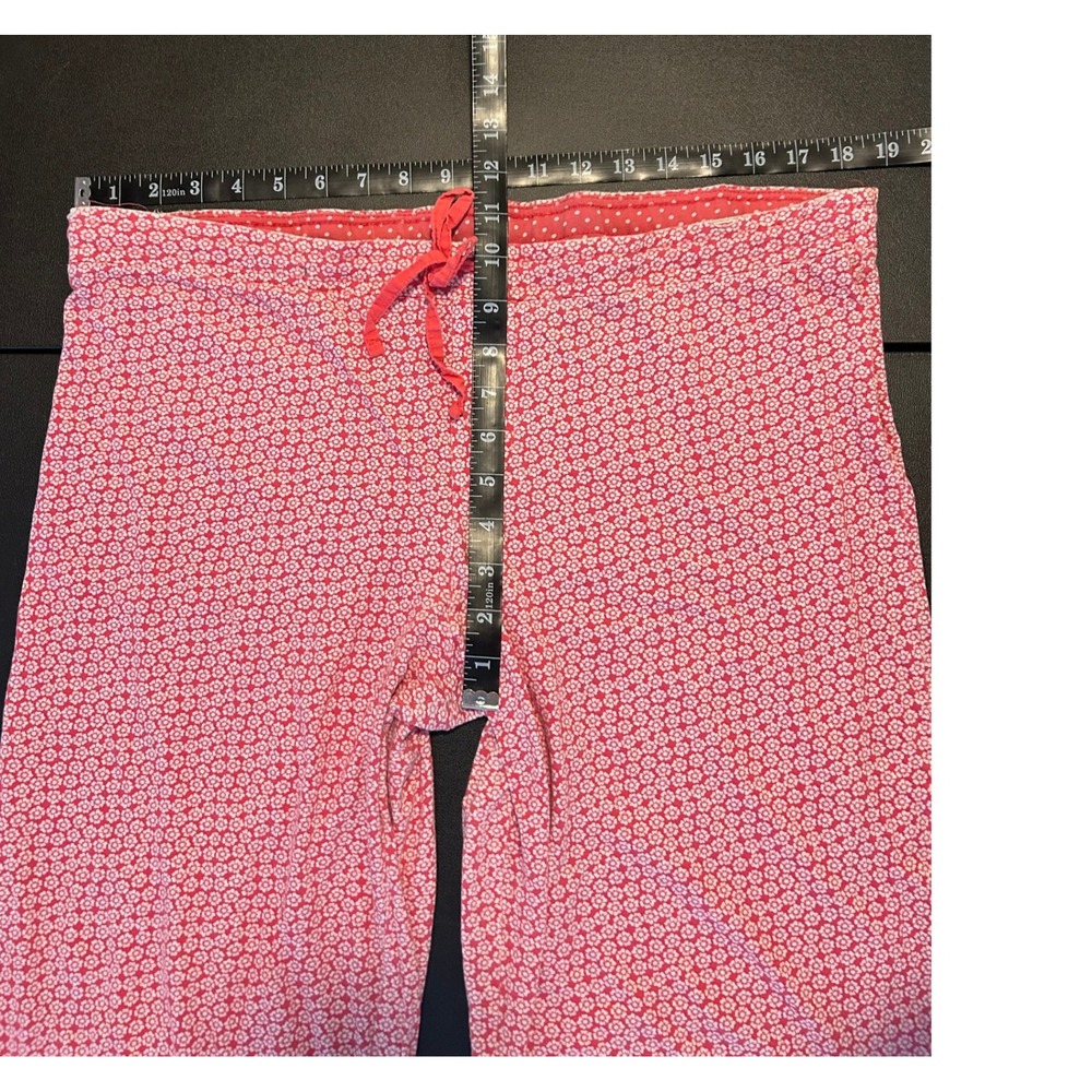 Faded Glory Womens Red Floral Organic Cotton Pajama Pants L 12-14 1568 - Picture 3 of 11